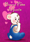 Tendre ourson et c&oelig;urs pour Mamie